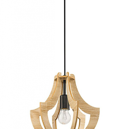 ELTON Ξύλινο Φωτιστικό σε φυσικό χρώμα 100xΦ280x30