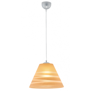 VERA Γυάλινο Φωτιστικό με χειροποίητο decor σε μελί χρώμα με ανάρτηση νικέλ ματ 110xΦ300x20