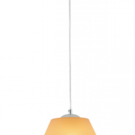 VERA Γυάλινο Φωτιστικό με χειροποίητο decor σε μελί χρώμα με ανάρτηση νικέλ ματ 110xΦ300x20