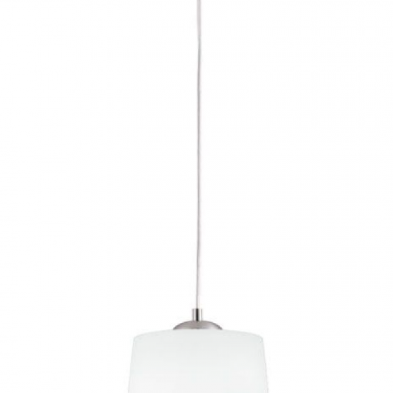 LENNY Γυάλινο Φωτιστικό με λευκό σατινάτο γυαλί και με νικέλ ματ ανάρτηση 100xΦ180x18