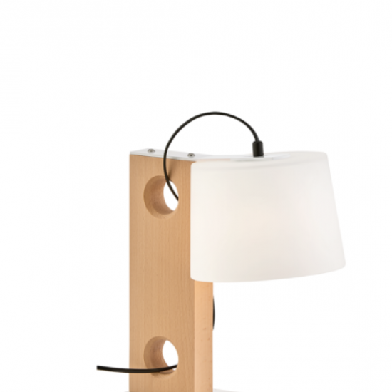 ORBED Ξύλινο Πορτατίφ  με γυαλί λευκό σατινάτο 32x29x19