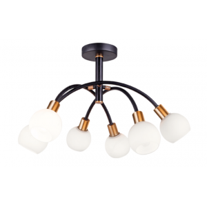 ELISA Μεταλλική Πλαφονιέρα με γυαλί οπαλ ματ 37xΦ590