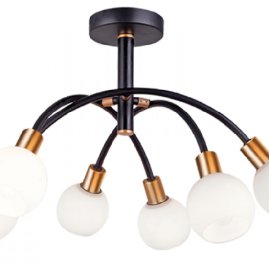 ELISA Μεταλλική Πλαφονιέρα με γυαλί οπαλ ματ 37xΦ590