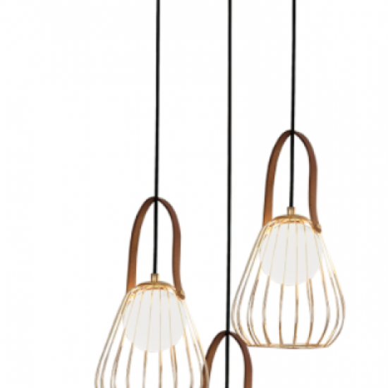 LEVIK 3/φωτο Μεταλλικό Φωτιστικό σε χρυσό χρώμα 120xΦ350