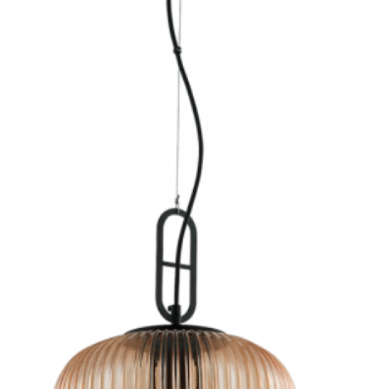 VERONA Φωτιστικό γυάλινο σε μελί χρώμα 150xΦ250x35