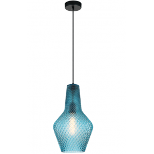 SOLETO Φωτιστικό γυάλινο σε μπλε χρώμα 170xΦ250x42.5