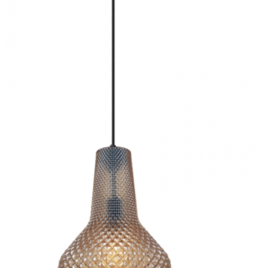 SOLETO Γυάλινο  Φωτιστικό σε καφέ χρώμα 170xΦ250x42.5