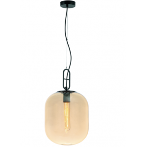 RETRO Γυάλινο  Φωτιστικό σε μελί χρώμα 150xΦ250