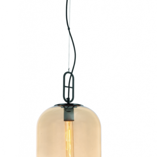 RETRO Γυάλινο  Φωτιστικό σε μελί χρώμα 150xΦ250