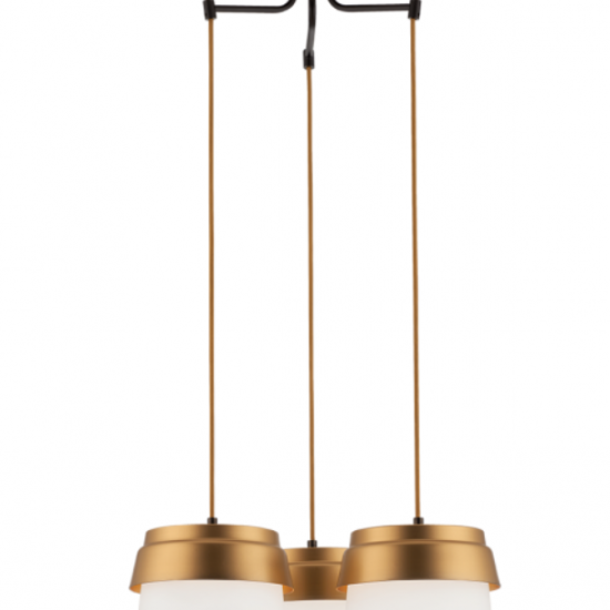 MORGAN 3/φωτο Μεταλλικό  Φωτιστικό με γυαλί λευκό ματ 110xΦ490