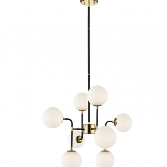 HARIET Μεταλλικό  Φωτιστικό με γυαλι οπάλ ματ 66-112x81-96xΦ590