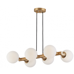 GLOBE Μεταλλική Ράγα με γυαλί λευκό οπαλ ματ 90x78x48