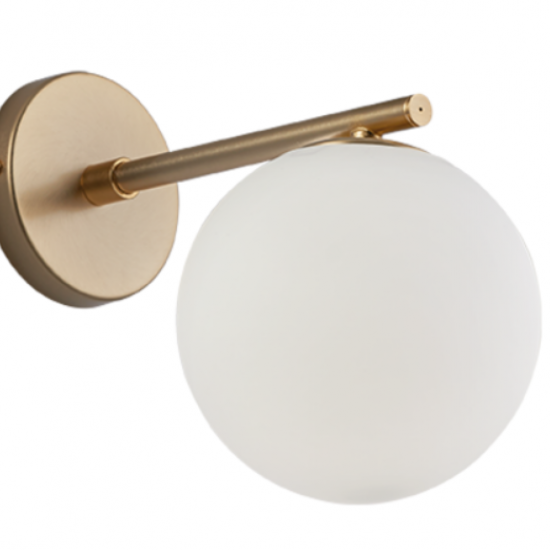 GLOBE Μεταλλική  Απλίκα με γυαλί σε λευκό οπαλ ματ 20x15xP250