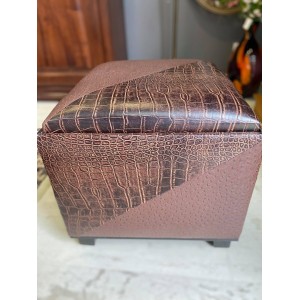 Σκαμπώ δερμάτινο με αποθηκευτικό χώρο