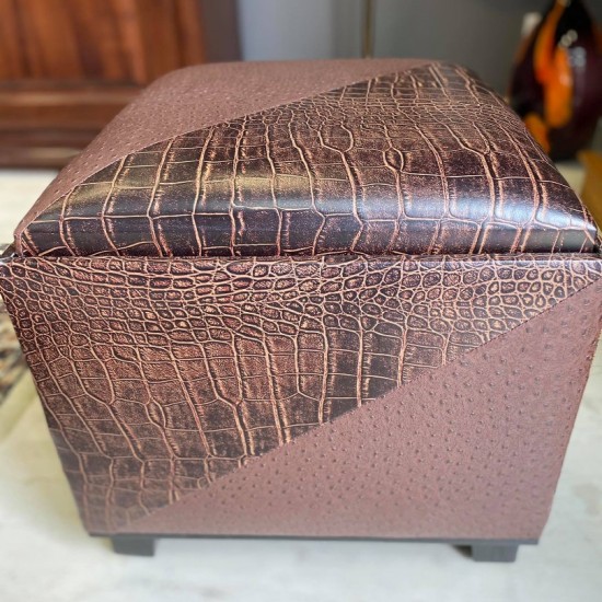 Σκαμπώ δερμάτινο με αποθηκευτικό χώρο