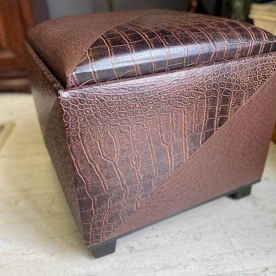 Σκαμπώ δερμάτινο με αποθηκευτικό χώρο