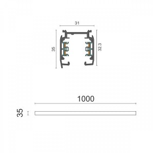ΡΑΓΑ ΓΙΑ ΣΠΟΤ 1 ΜΕΤΡΟ ΜΑΥΡΟ ΑΛΟΥΜΙΝΙΟΥ