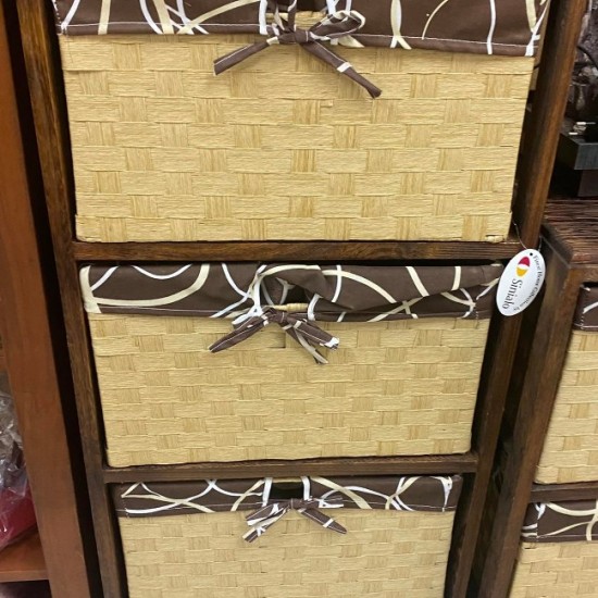 Καλάθι Απλύτων από Μπαμπού  με 4 συρτάρια