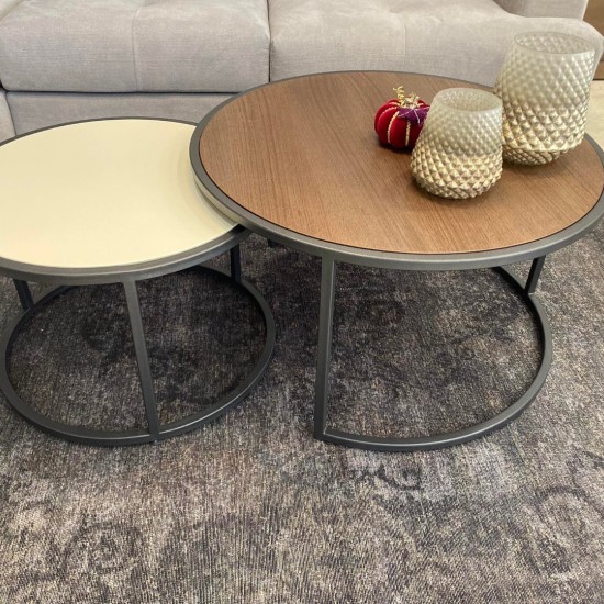 Τραπεζάκι Σαλονιού Διαστάσεις: Φ80 & Φ60.