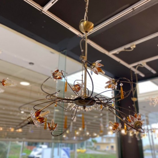 ΚΡΕΜΑΣΤΟ Φ/Σ 8ΧG9 BRONZE ΜΕΤΑΛΛΙΚΟ + ΚΡΥΣΤΑΛΛΟ 70Χ75Η