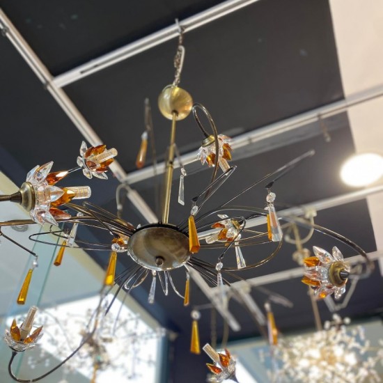 ΚΡΕΜΑΣΤΟ Φ/Σ 8ΧG9 BRONZE ΜΕΤΑΛΛΙΚΟ + ΚΡΥΣΤΑΛΛΟ 70Χ75Η