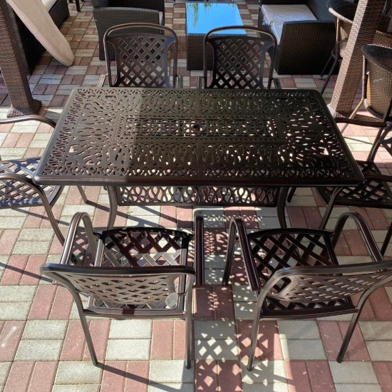 ΣΕΤ ΤΡΑΠΕΖΙ ΜΕ ΚΑΡΕΚΛΕΣ ΑΛΟΥΜΙΝΙΟΥ