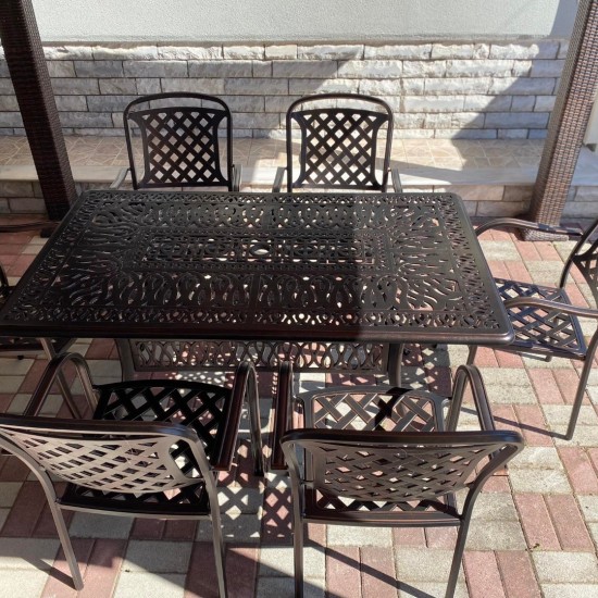 ΣΕΤ ΤΡΑΠΕΖΙ ΜΕ ΚΑΡΕΚΛΕΣ ΑΛΟΥΜΙΝΙΟΥ