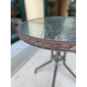 ΤΡΑΠΕΖΙΜΕΤΑΛΛΙΚΟ ΚΑΦΕ ΜΕ ΠΛΕΞΗ  Φ60 60Χ70Η