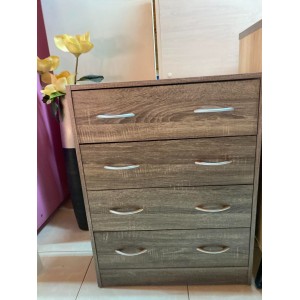 Συρταριέρα   με 4 συρτάρια χρώμα Καφέ- ανθρακί 63x36x84εκ