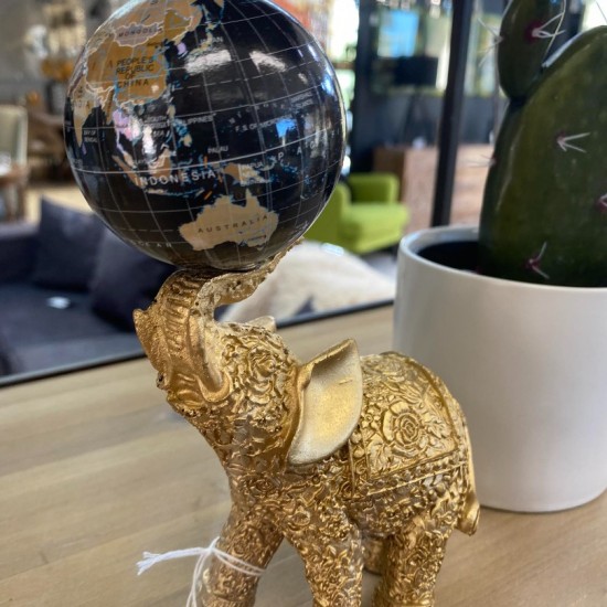 ΕΛΕΦΑΝΤΑΣ ΜΕ ΥΔΡΟΓΕΙΟ RESIN/PL ΧΡΥΣΟ/ΜΑΥΡΟ 12Χ7Χ19