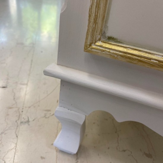 ΚΟΜΟΔΙΝΟ ΞΥΛΙΝΟ ΛΕΥΚΟ-ΧΡΥΣΟ  68Χ40 CM