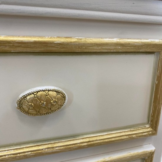 ΚΟΜΟΔΙΝΟ ΞΥΛΙΝΟ ΛΕΥΚΟ-ΧΡΥΣΟ  68Χ40 CM