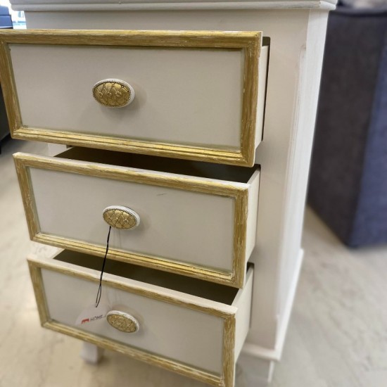 ΚΟΜΟΔΙΝΟ ΞΥΛΙΝΟ ΛΕΥΚΟ-ΧΡΥΣΟ  68Χ40 CM