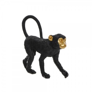 MACACO ΜΑΙΜΟΥ POLYRESIN ΜΑΥΡΟ/ΧΡΥΣΟ 27,5x9,5xΥ27cm