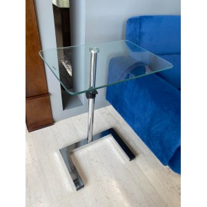 Τραπεζάκι βοηθητικό ρυθμιζόμενο γυάλινο 50χ35χ73Η