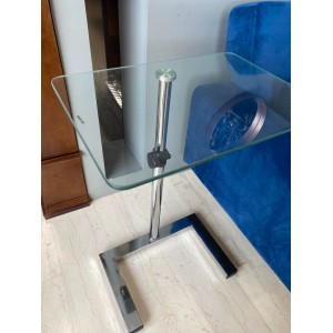 Τραπεζάκι βοηθητικό ρυθμιζόμενο γυάλινο 50χ35χ73Η