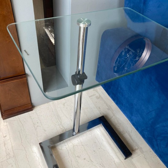 Τραπεζάκι βοηθητικό ρυθμιζόμενο γυάλινο 50χ35χ73Η