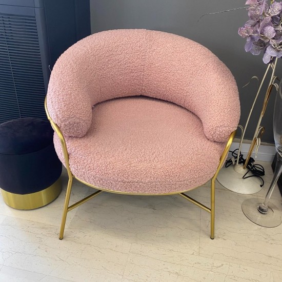 ΟΛΥΘΡΟΝΑ TRUDI ΑΠΟ ΜΠΟΥΚΛΕ ΣΑΠΙΟ ΜΗΛΟ ΜΕ ΧΡΥΣΟ ΣΚΕΛΕΤΟ 84x79x76Υ εκ.