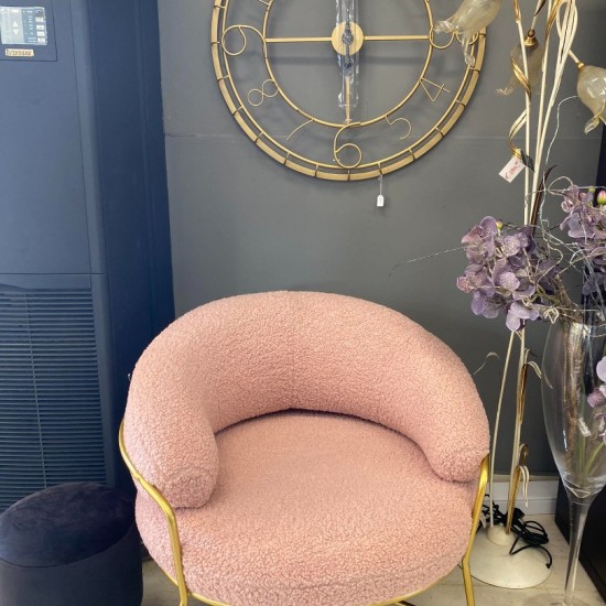 ΟΛΥΘΡΟΝΑ TRUDI ΑΠΟ ΜΠΟΥΚΛΕ ΣΑΠΙΟ ΜΗΛΟ ΜΕ ΧΡΥΣΟ ΣΚΕΛΕΤΟ 84x79x76Υ εκ.