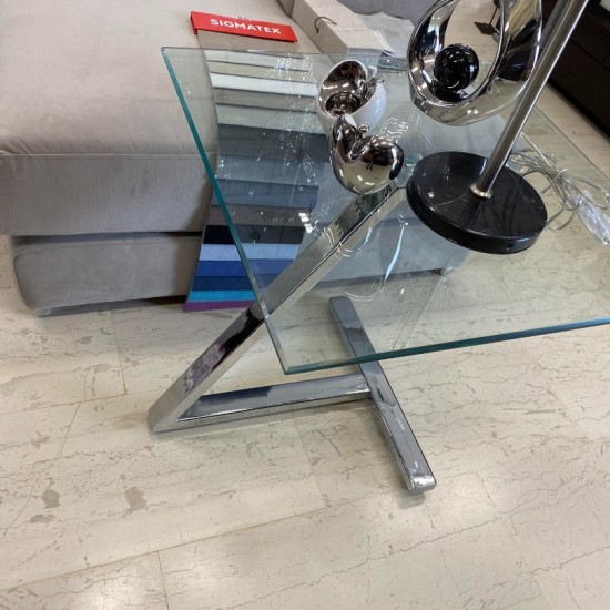 Βοηθητικό τραπεζάκι Γυάλινο   60χ60χ57Η