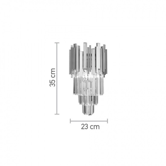 ARISTO ΕΠΙΤΟΙΧΙΟ ΦΩΤΙΣΤΙΚΟ 1ΦΩΤΟ ΚΡΥΣΤΑΛΛΟ ΑΛΟΥΜΙΝΙΟ ΧΡΥΣΟ 23x35cm