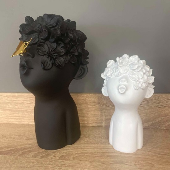 WHISP DECO ΠΡΟΣΩΠΟ POLYRESIN ΛΕΥΚΟ 11,5x12xH20,5cm