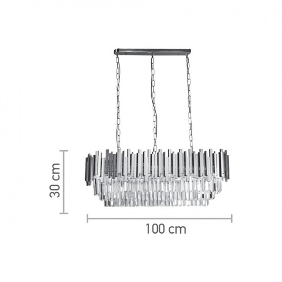 ARISTO ΚΡΕΜΑΣΤΟ ΦΩΤΙΣΤΙΚΟ 12ΦΩΤΟ ΚΡΥΣΤΑΛΛΟ ΑΛΟΥΜΙΝΙΟ ΧΡΥΣΟ 100cm