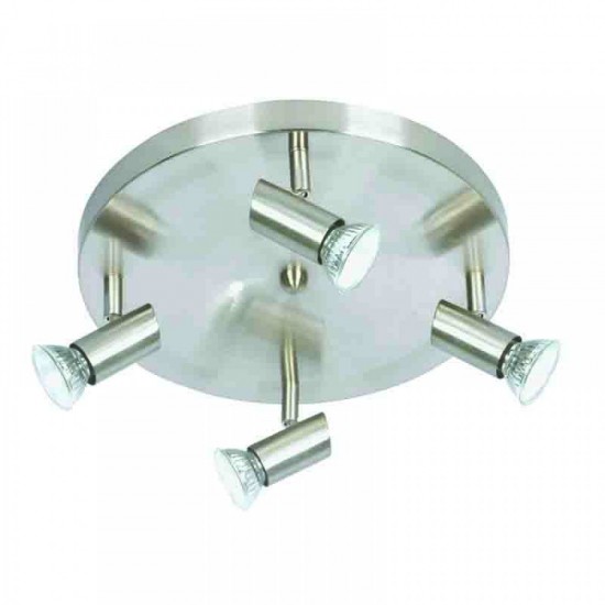 Επιτοίχιο σποτ από μέταλλο σε νίκελ ματ απόχρωση 4XGU10 D:30cm