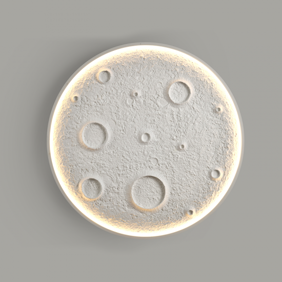 MOON ΕΠΙΤΟΙΧΙΟ ΦΩΤΙΣΤΙΚΟ LED ΓΥΨΙΝΟ ΦΥΣΙΚΟ Φ60x7cm
