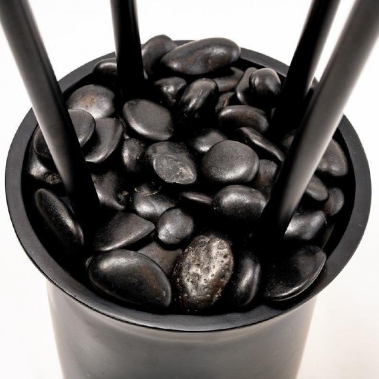 ΔΑΠΕΔΟΥ 4ΦΩΤΟ ΜΑΥΡΟ ΜΕΤΑΛΛΟ ΚΑΙ ΡΗΤΙΝΗ D100 H250cm 4ΧE27 DELIA