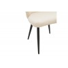 Καρέκλα  εκρού μπουκλέ ύφασμα-πόδι μαύρο μέταλλο 55x53x80εκ