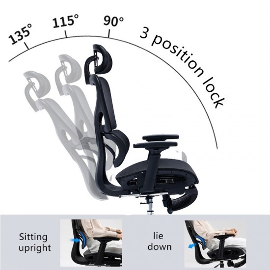 Καρέκλα γραφείου διευθυντή με υποπόδιο  mesh μαύρο