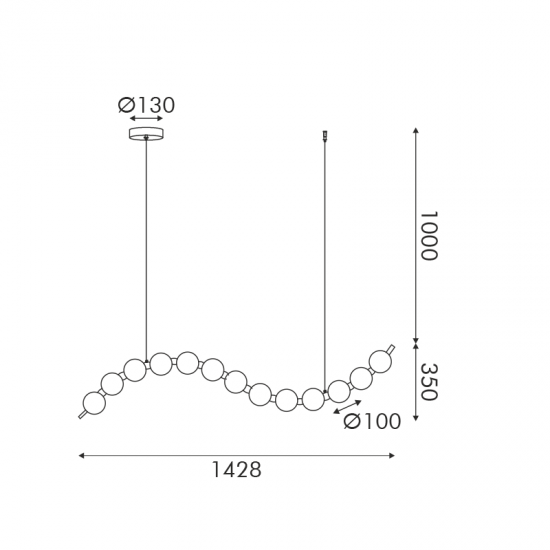 ARTEMIS ΚΡΕΜΑΣΤΟ ΦΩΤΙΣΤΙΚΟ LED ΑΚΡΥΛΙΚΟ ΑΛΟΥΜΙΝΙΟΥ ΧΡΥΣΟ 142,8x100cm