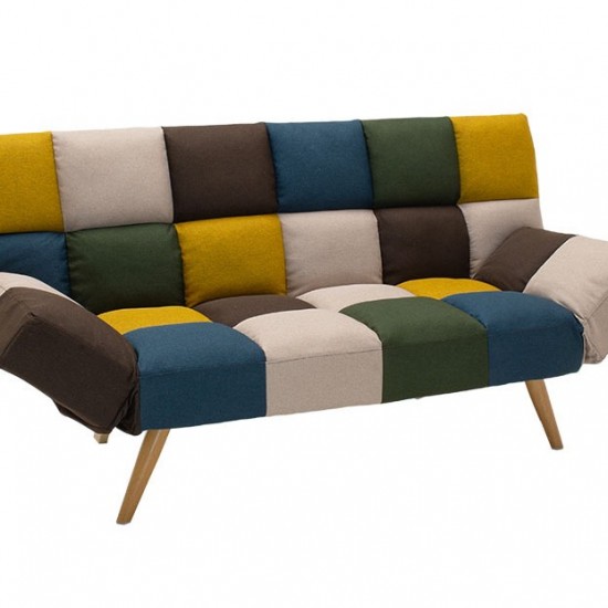 Καναπές - κρεβάτι 3θέσιος Freddo ύφασμα πολύχρωμο 182x81x84εκ
